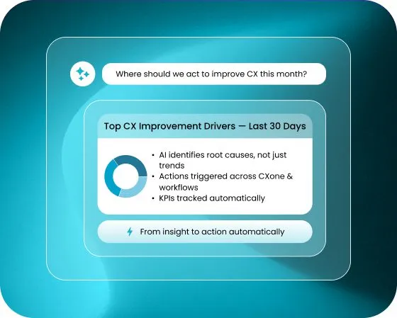 Agentic Ai Dashboard Showing Top Cx Improvement Drivers With Automated Root Cause Analysis And Kpi Tracking